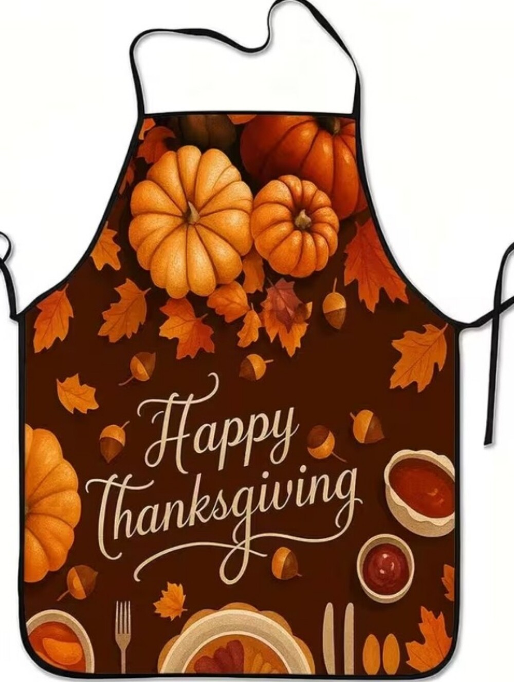 Happy Thanksgiving Brown Pumpkin Apron